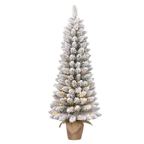 Black box trees Gerlos kerstboom potted groen frosted 60L TIPS 166 battery operated en timer - h120x