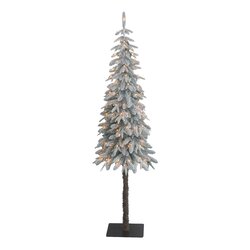 Black Box Trees Lodge kerstboom groen frosted warm wit 120L TIPS 521 en timer & dimmer - h215xd61cm