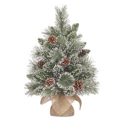 Black Box Trees Vandans kerstboom met burlap groen frosted TIPS 42 - h45xd30cm