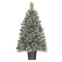 Black Box Trees Vandans kerstboom potted groen frosted TIPS 96 - h90xd48cm