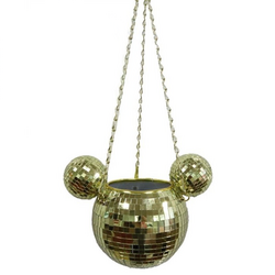 Bloempot hang disco mickey goud