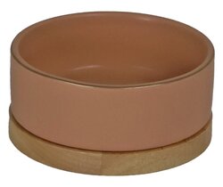 BOON EETBAK KERAMIEK/HOUT ZALM ROZE 13CM