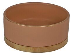 BOON EETBAK KERAMIEK/HOUT ZALM ROZE 16CM