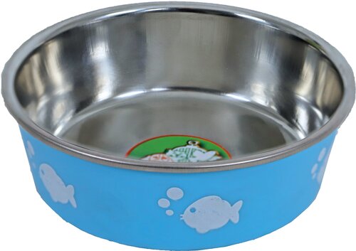 BOON EETBAK RVS KAT LICHTBLAUW MET VIS 11 CM