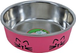 BOON EETBAK RVS KAT ROZE MET KATTEKOP 11 CM