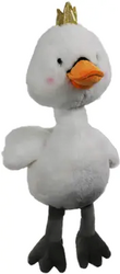 BOon Gans pluche+kroon+piep 50cm wit