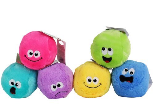BOON HOND SPEELG. BAL PLUCHE SMILEY + PIEP 12CM ASSORTIE - afbeelding 1