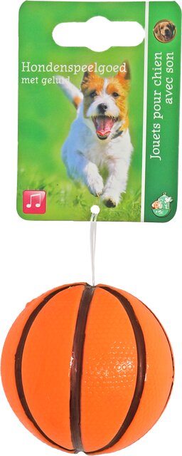BOON HOND SPEELG. BASKETBAL TPR MET PIEP ORANJE 6CM
