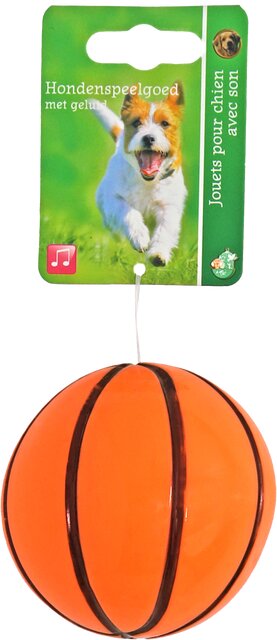 BOON HOND SPEELG. BASKETBAL TPR MET PIEP ORANJE 8CM