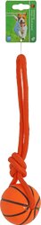 BOON HOND SPEELG. BASKETBAL TPR ORANJE 8CM MET TOUWLUS