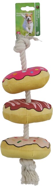 BOON HOND SPEELG. DONUTS PLUCHE + FLOSS + PIEP 40CM - afbeelding 1