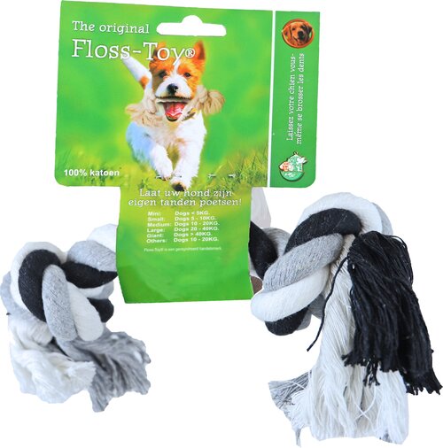 BOON HOND SPEELG. FLOSS TOY ZWART/WIT MEDIUM