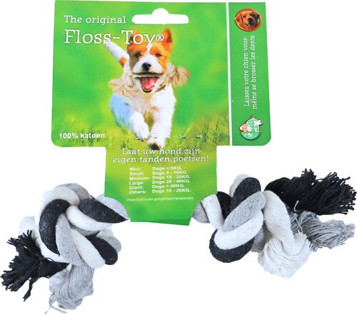 BOON HOND SPEELG. FLOSS TOY ZWART/WIT SMALL