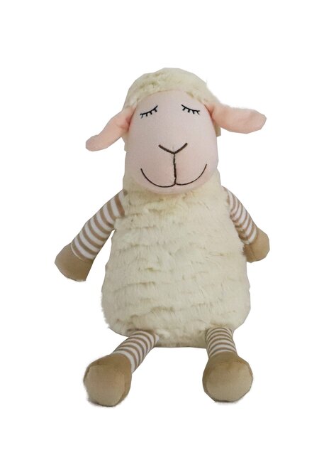 BOON HOND SPEELG. SCHAAP PLUCHE  BEIGE+PIEP 34CM