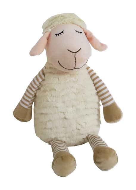 BOON HOND SPEELG. SCHAAP PLUCHE  BEIGE+PIEP 42CM