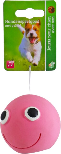 BOON HOND SPEELG. SMILEYBAL LATEX 7CM ROZE