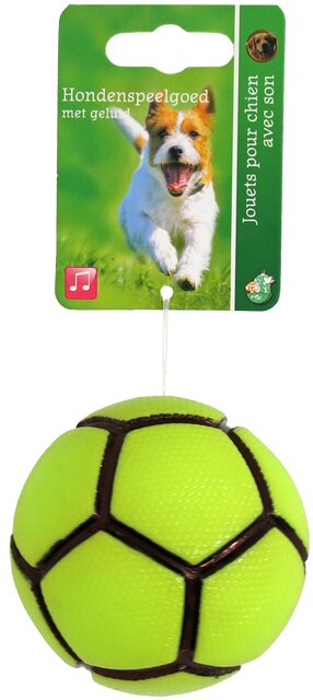 BOON HOND SPEELG. VOETBAL TPR MET PIEP GROEN 8CM