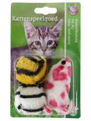 BOON KAT SPEELG. BAL 2X EN 1X MUIS 7.5 CM PAK A 3 STUKS