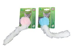 BOON KAT SPEELG. BAL PLUCHE MET STAART 24CM ASSORTIE