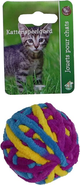 BOON KAT SPEELG. BALLETJE WOL + BEL ASSORTIE 6CM