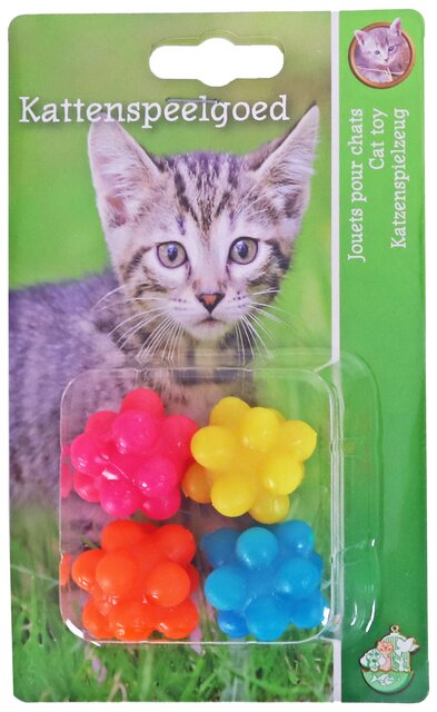 BOON KAT SPEELG. BUBBEL BOUNCE BAL ASSORTIE PAK A 4 STUKS