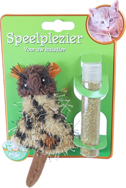 BOON KAT SPEELG. MUIS MET CATNIP BRUIN VULBAAR 15 CM