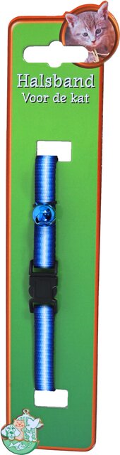 BOON KATTENHALSBAND NYLON BLAUW/WIT STREEP