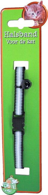 BOON KATTENHALSBAND NYLON ZWART/WIT STREEP