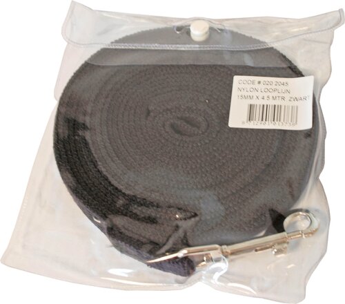 BOON LOOPLIJN NYLON ZWART 15 MM / 4.5 METER