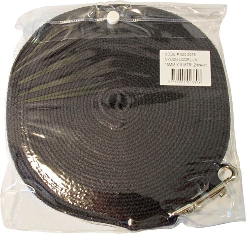 BOON LOOPLIJN NYLON ZWART 15 MM / 9 METER