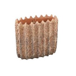 PTMD Brigett Copper cement pot ribbed oval L