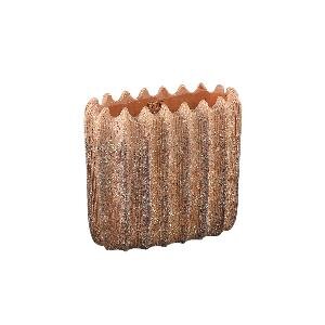 PTMD Brigett Copper cement pot ribbed oval M