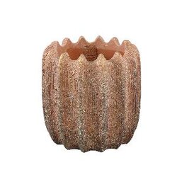 PTMD Brigett Copper cement pot ribbed round XL