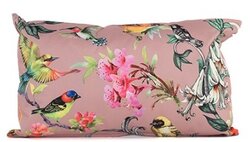 Buitenkussen 50x30cm vogels roze