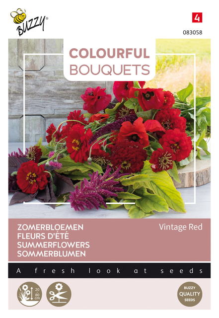 Buzzy® Colourful Bouquets, Vintage Red - afbeelding 1