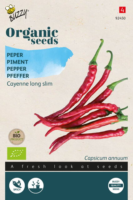Buzzy® Organic Peper Cayenne long slim (BIO) - afbeelding 1