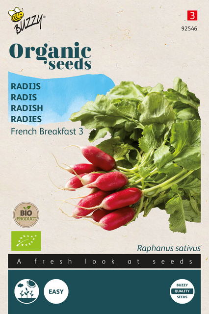 Buzzy® Organic Radijs French Breakfast 3 (BIO) - afbeelding 1