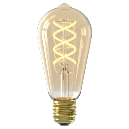 CALEX Day and Night Sensor Rustiek ST64 Goud Flex filament E27 3.5W 230LM 2200K 220-240V