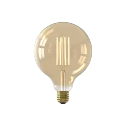 Calex Globe G125 Goud Straight filament 220-240V 4.5W 470lm 2100K E27 dimbaar met LED dimmer