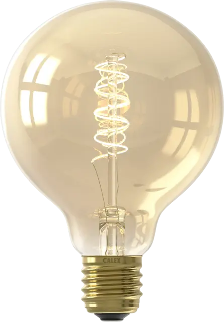 Calex Globe G95 Goud Flex Filament 220-240V 5.5W 470lm 2100K E27 3-stap dimmer