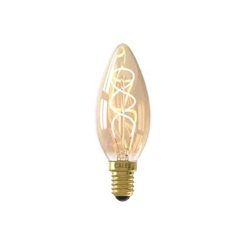 Calex Kaars B35 Goud Flex Filament 220-240V 2.5W 136lm 2100K E14 Dimbaar met LED dimmer