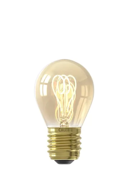 Calex Kogel P45 Goud Flex Filament 220-240V 2.5W 136lm 2100K E27 Dimbaar met LED dimmer