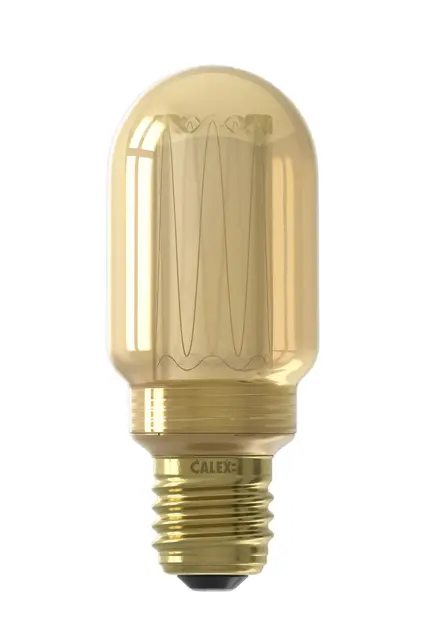 Calex LED Glassfiber Buis T45 Goud SMD 220-240V 3.5W 120lm 1800K E27 Dimbaar met LED dimmer
