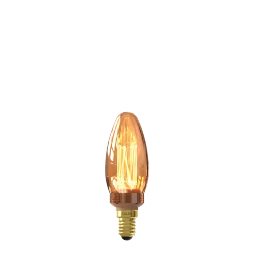 Calex LED Glassfiber C35 Kaars Goud SMD 220-240V 2.3W 65lm 1800K E14 Dimbaar met LED dimmer