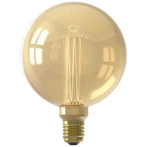 Calex LED Glassfiber Globe G125 Goud SMD 220-240V 3.5W 120lm 1800K E27 Dimbaar met LED dimmer