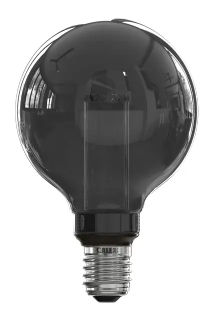 Calex LED Glassfiber Globe G125 Titanium SMD 220-240V 3.5W 40lm 2000K E27 Dimbaar met LED dimmer