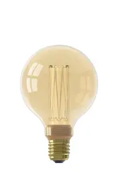 Calex LED Glassfiber Globe G95 Goud SMD 220-240V 3.5W 120lm 1800K E27 Dimbaar met LED dimmer