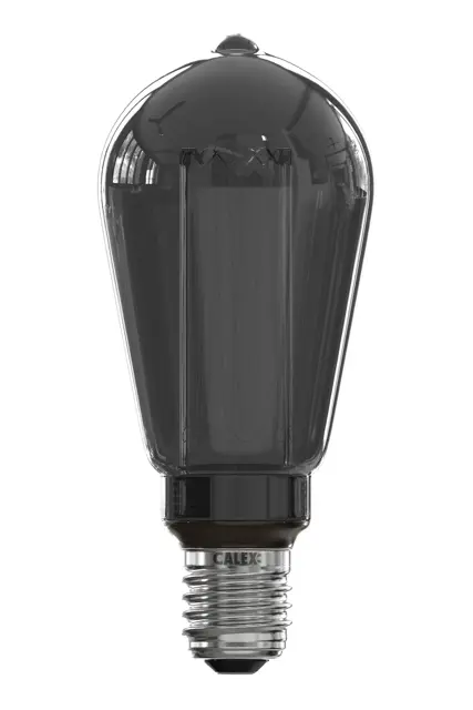 Calex LED Glassfiber Rustiek ST64 Titanium SMD 220-240V 3.5W 40lm 2000K E27 Dimbaar met LED dimmer