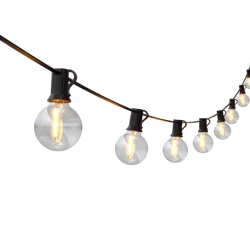 CALEX Outdoor Party String 45M E12 0.3W 35LM 2700K 230V-12V1A Adapter en RF Remote Zwart