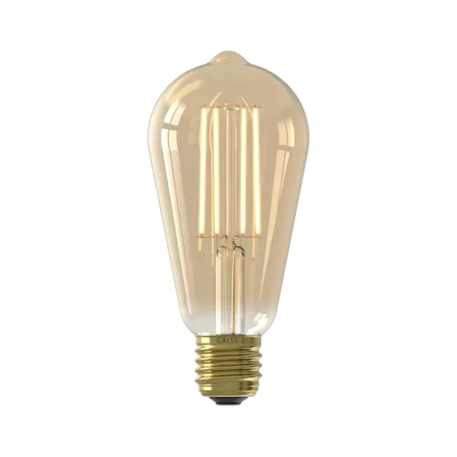 Calex Rustiek ST64 Goud Straight filament 220-240V 4.5W 470lm 2100K E27 Dimbaar met LED dimmer